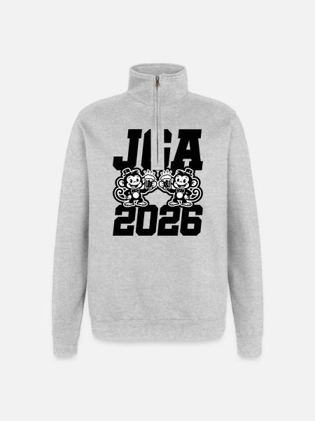 Jga 2026 Bachelor Party Monkeys - Quarter-Zip Sweatshirt - heather grey
