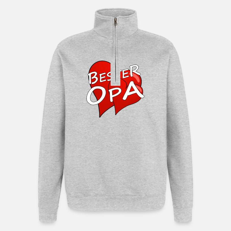 BESTER OPA - Quarter-Zip-Sweatshirt - Grau meliert