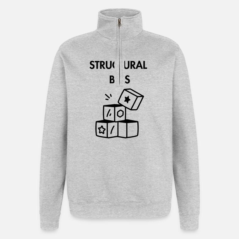 Strukturelle Verzerrung - Quarter-Zip-Sweatshirt - Grau meliert