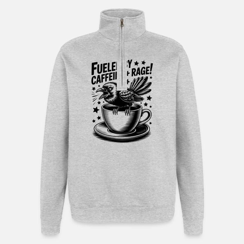 Coffee Sayings Caffeine Funny Coffee Gift - Quarter-Zip Sweatshirt - heather grey