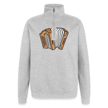 Styrian Accordion Squeeze Accordion - Quarter-Zip Sweatshirt - heather grey - Front - AI Model Female 172 light (172cm) & AI Model Male 178 dark (178cm)