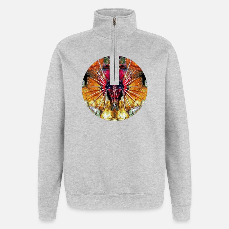 Créatures marines de la nature - Sweat à zip 1/4 - gris chiné