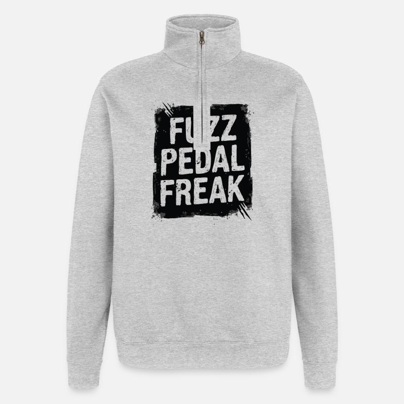 Fuzz Pedal Freak – Gitarren Sound Statement - Quarter-Zip-Sweatshirt - Grau meliert