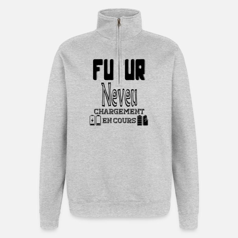 Zukünftiger Neffe wird geladen - Quarter-Zip-Sweatshirt - Grau meliert