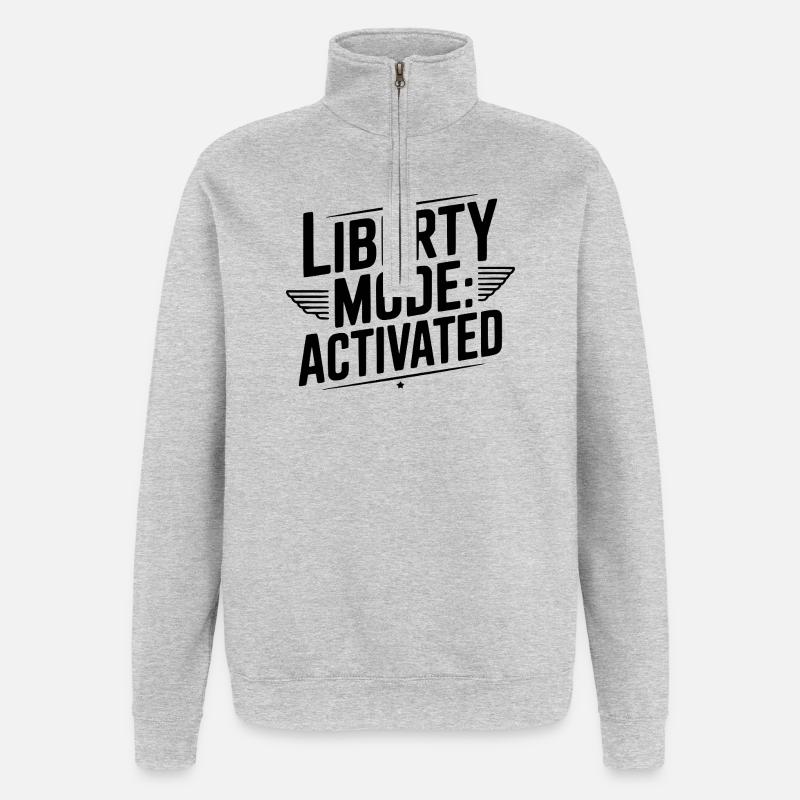Mode Liberté : Activé - Sweat à zip 1/4 - gris chiné