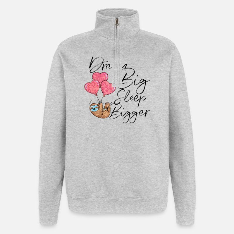 Sloth Lovers Valentines - Love Gift - Quarter-Zip Sweatshirt - heather grey