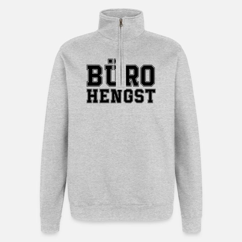 Bureau Hengst - Sweat à zip 1/4 - gris chiné