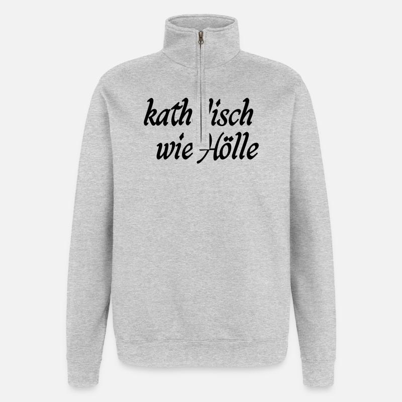 catholique à mourir - Sweat à zip 1/4 - gris chiné