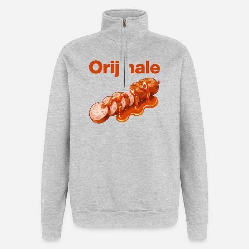 ORIJINALE CURRYWURST ! - Sweat à zip 1/4 - gris chiné