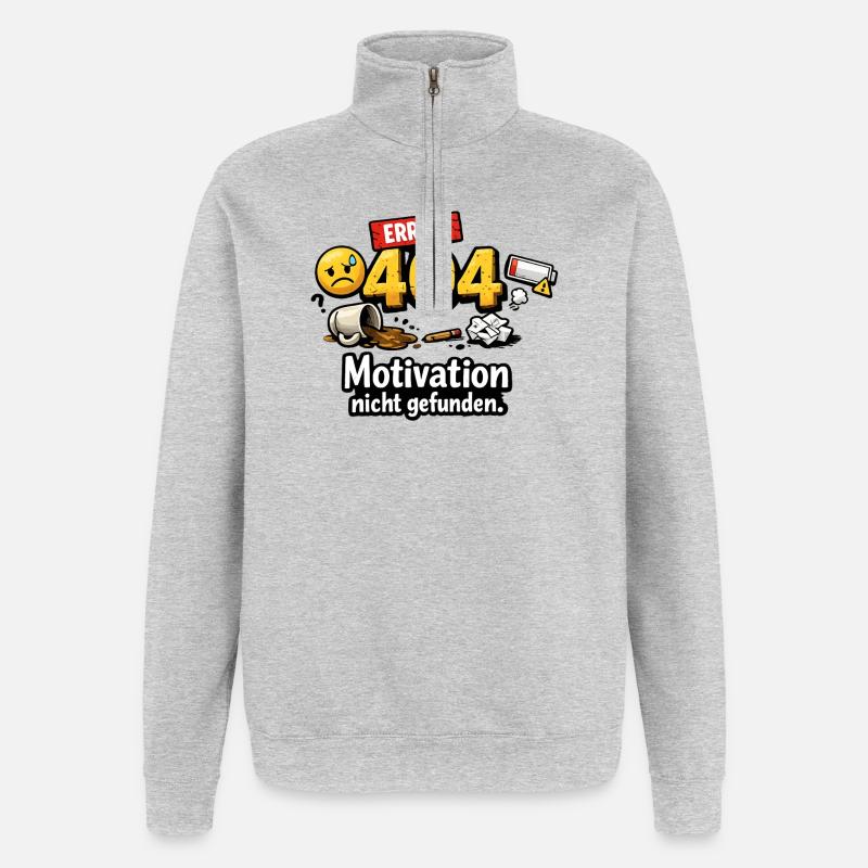 404 Error Motivation not found - Quarter-Zip Sweatshirt - heather grey