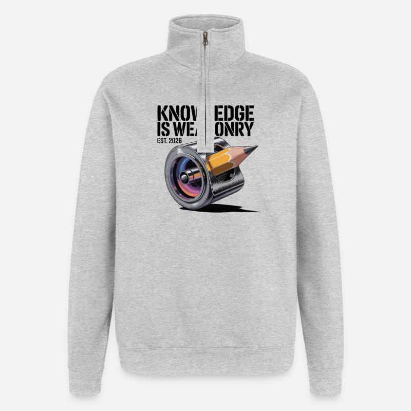 Knowledge is a weapon - Quarter-Zip Sweatshirt - heather grey