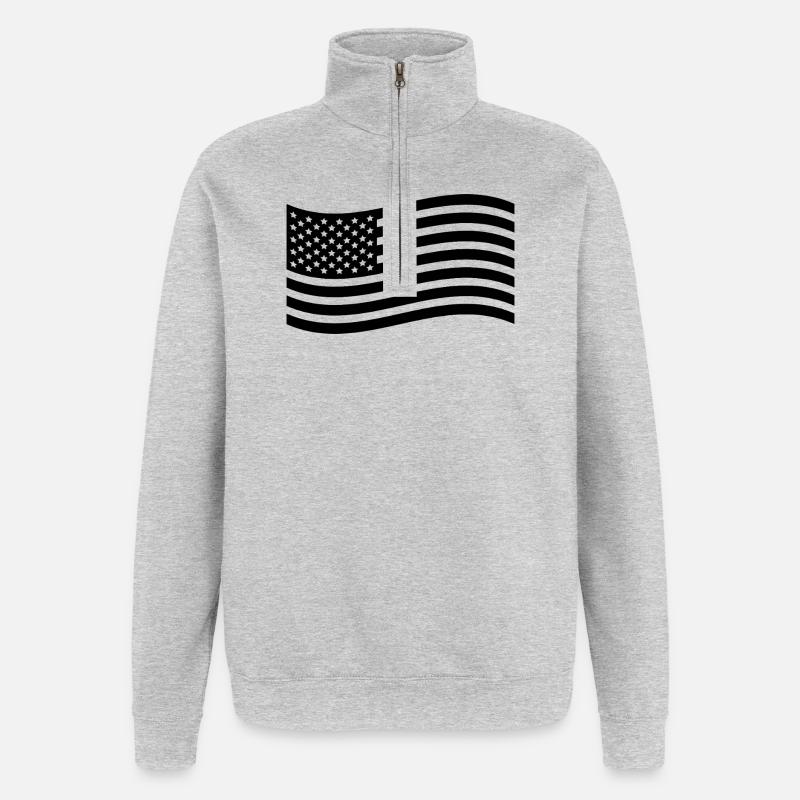 Use Flags - Quarter-Zip Sweatshirt - heather grey
