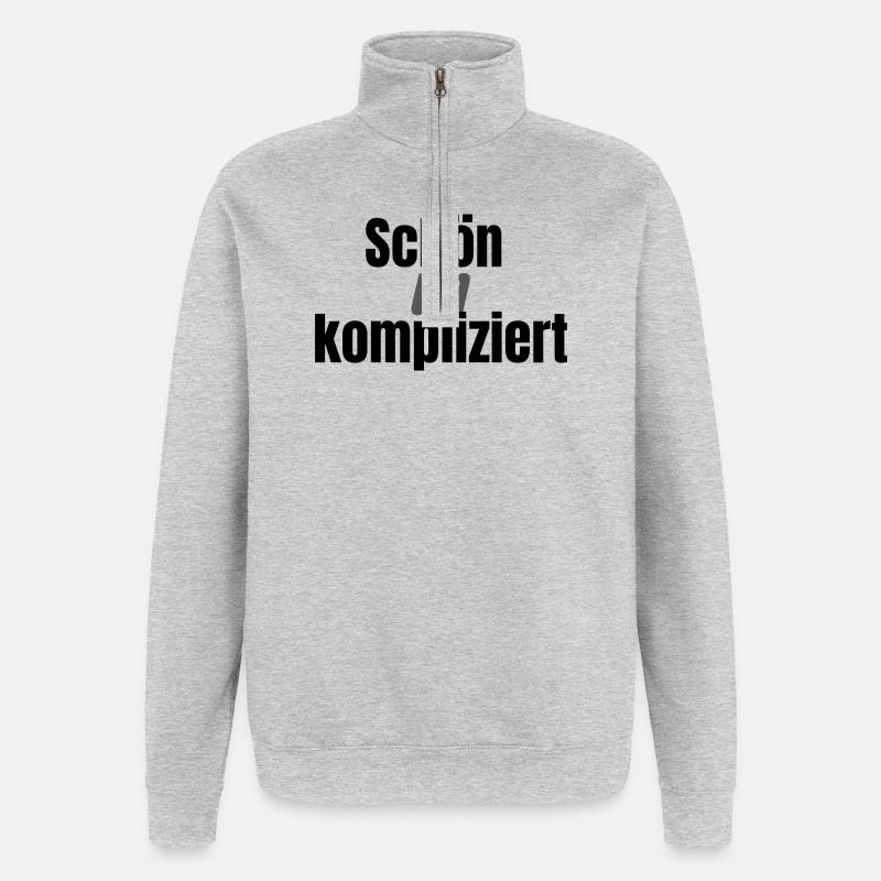 Schön unkompliziert - Quarter-Zip-Sweatshirt - Grau meliert