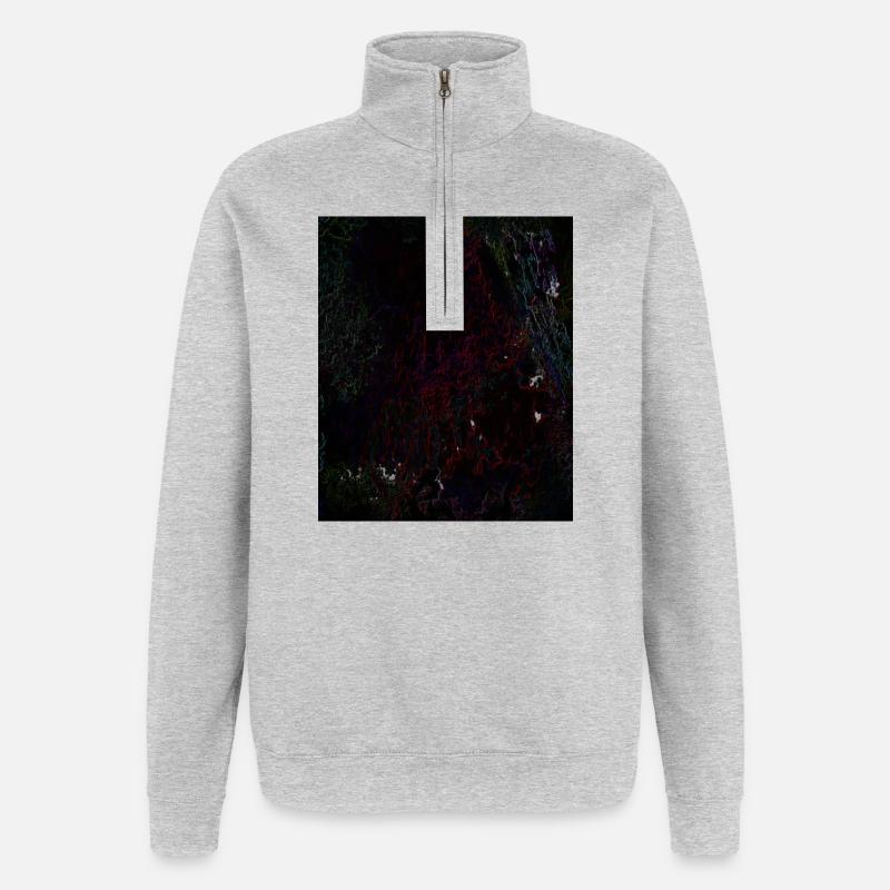 Dark Neon Lines Pattern - Quarter-Zip Sweatshirt - heather grey
