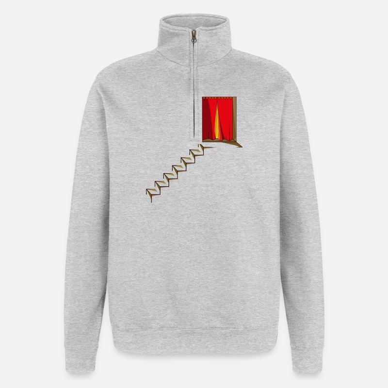 TREPPENHAUS - Quarter-Zip-Sweatshirt - Grau meliert