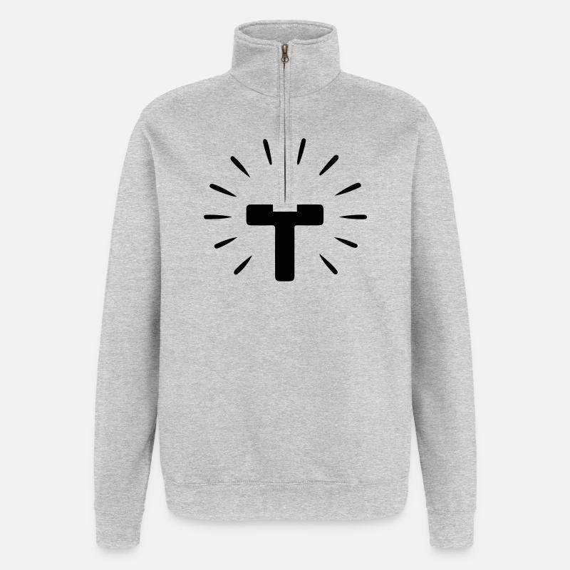 Croix Sainte Foi - Sweat à zip 1/4 - gris chiné
