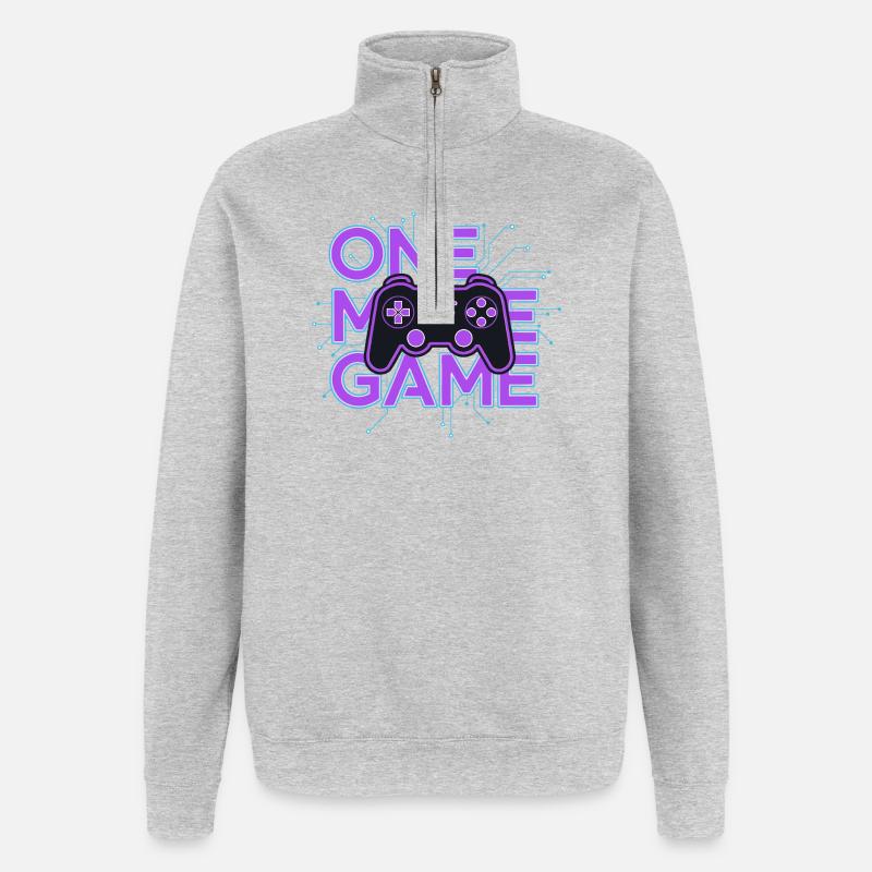 One Game Controller Neon Circuit - Quarter-Zip Sweatshirt - heather grey