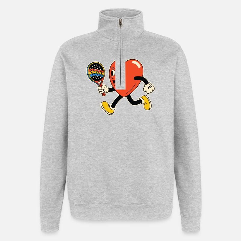 Heart in the paddle - Quarter-Zip Sweatshirt - heather grey