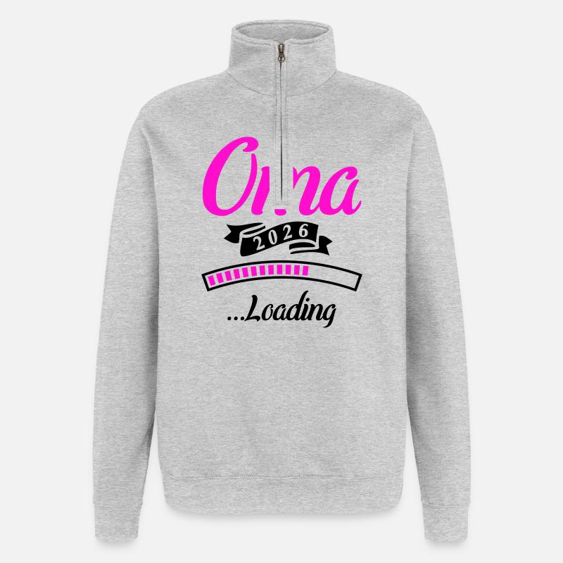 Grand-mère 2026 Chargement - Sweat à zip 1/4 - gris chiné