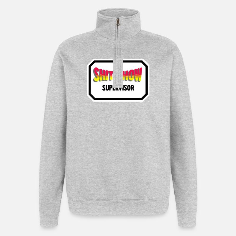 Superviseur de spectacle de merde - Sweat à zip 1/4 - gris chiné