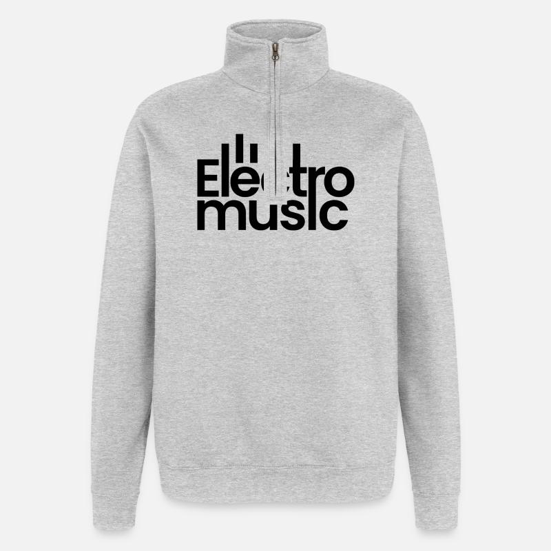 Elektro-Musik-Logo - Quarter-Zip-Sweatshirt - Grau meliert
