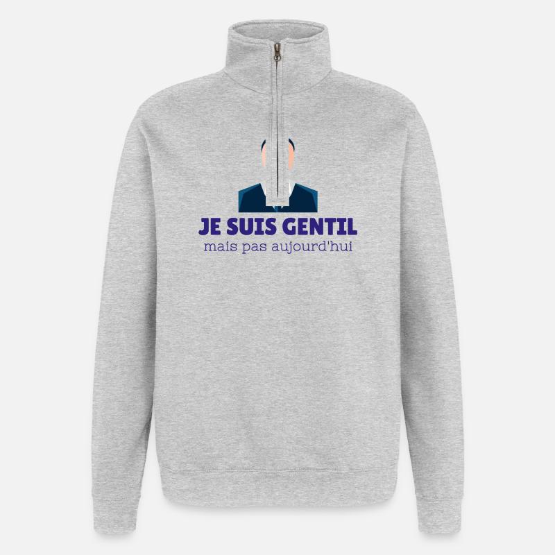 Schön, aber heute nicht - Quarter-Zip-Sweatshirt - Grau meliert