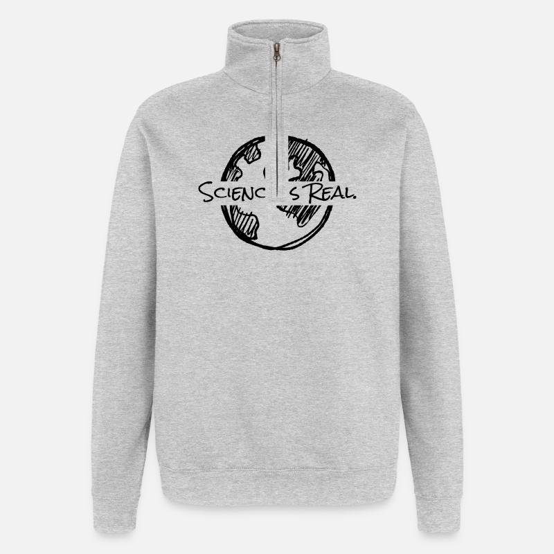 Science - Terre - Sweat à zip 1/4 - gris chiné