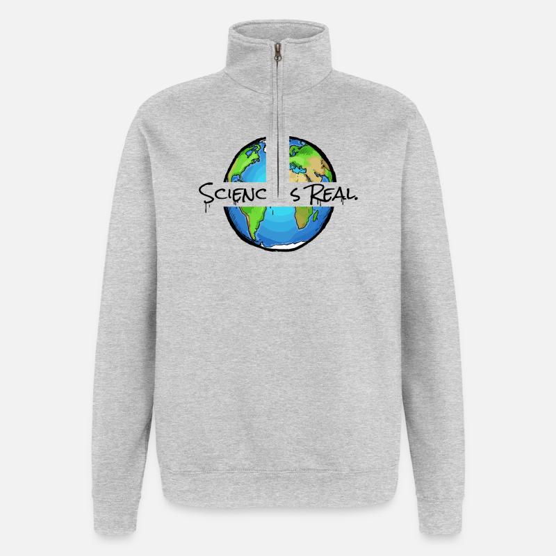 Science Is Real - Statement - Quarter-Zip Sweatshirt - heather grey