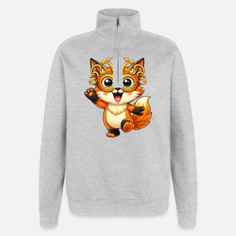 Carnival Fox Disguise Carnival Dancing Joy - Quarter-Zip Sweatshirt - heather grey