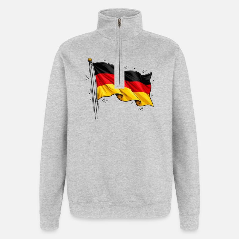 German flag - Quarter-Zip Sweatshirt - heather grey