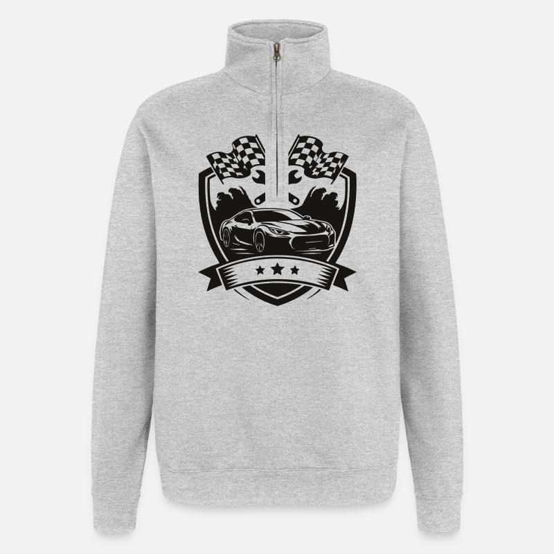 Auto KFZ Shield Logo - Quarter-Zip-Sweatshirt - Grau meliert