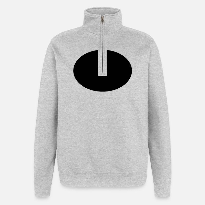 Ellipse oder Oval - Quarter-Zip-Sweatshirt - Grau meliert