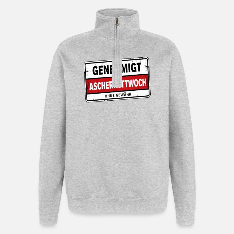 Approved until Ash Wednesday satire - Quarter-Zip Sweatshirt - heather grey