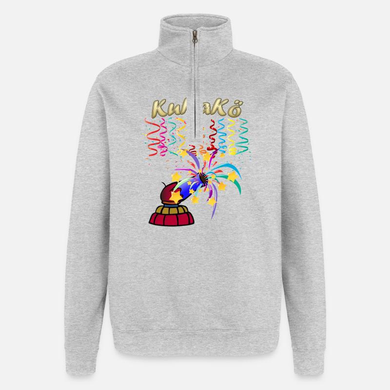 KuKaKö - Carnaval Carnaval Lundi gras Köthen - Sweat à zip 1/4 - gris chiné
