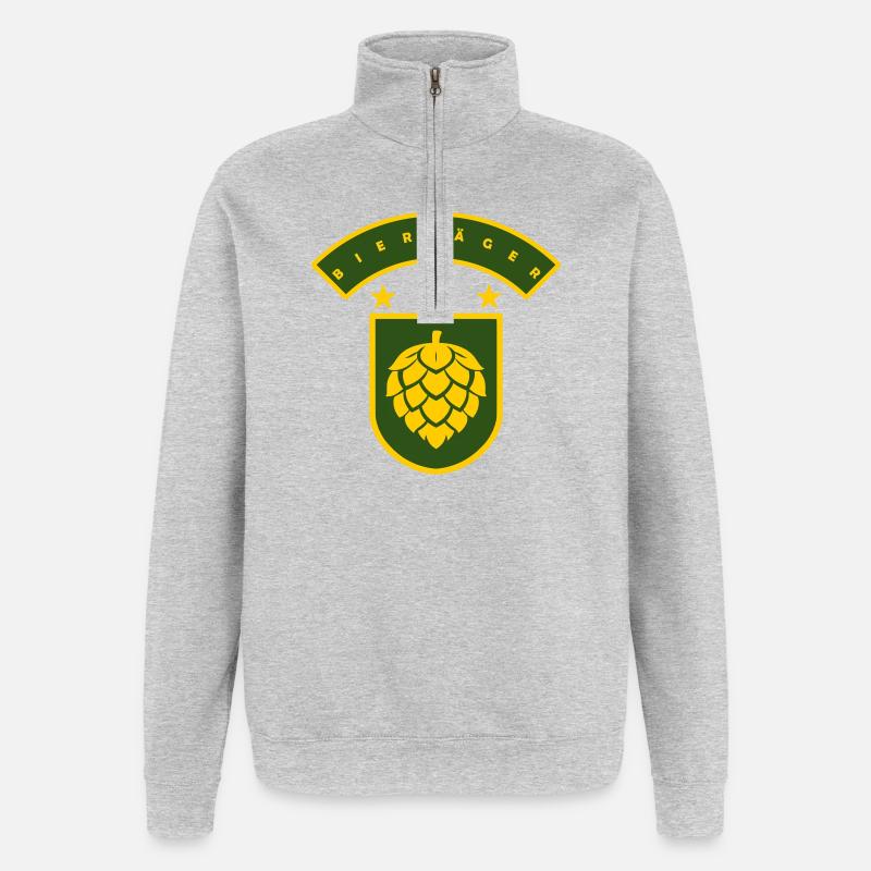 Bierjäger - Sweat à zip 1/4 - gris chiné