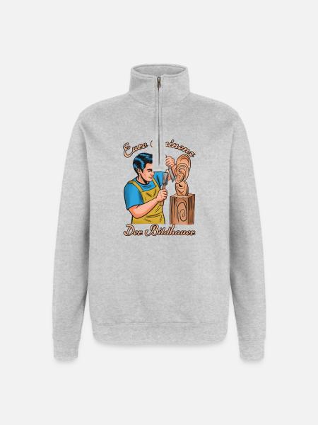 Eure Eminenz Der Bildhauer - Quarter-Zip-Sweatshirt - Grau meliert