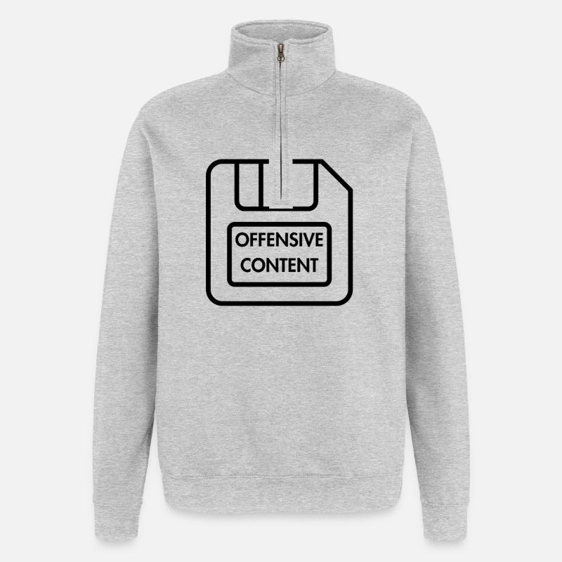 Offensive content - Quarter-Zip Sweatshirt - heather grey