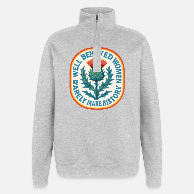 Thistle Patch: Geschichte der rebellischen Frauen - Quarter-Zip-Sweatshirt - Grau meliert