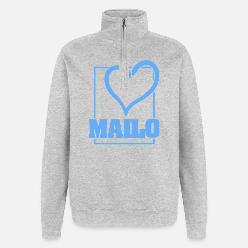 Bachelor Mailo - Sweat à zip 1/4 - gris chiné