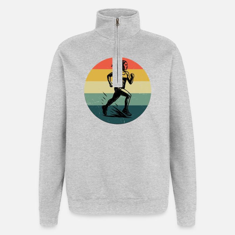 Conception compacte pour la course automobile - Sweat à zip 1/4 - gris chiné