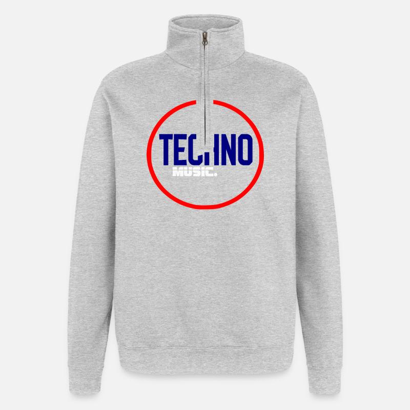 Techno Pulse Circle Logo - Quarter-Zip-Sweatshirt - Grau meliert