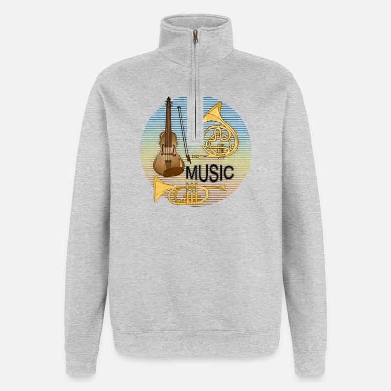 Instruments de musique - Sweat à zip 1/4 - gris chiné