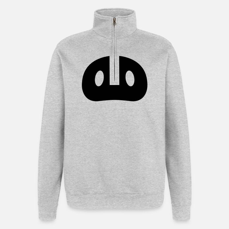 Museau de cochon - Sweat à zip 1/4 - gris chiné