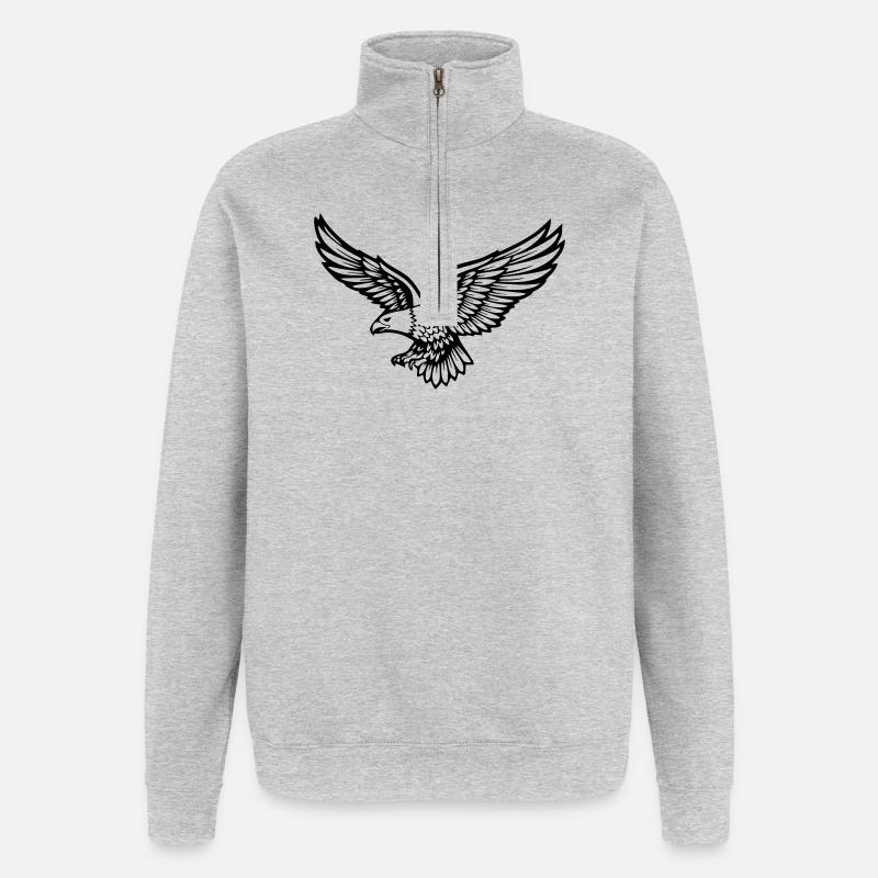 eagle - Quarter-Zip Sweatshirt - heather grey