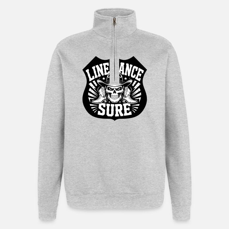 Line Dance Skull Boots Hat - Quarter-Zip Sweatshirt - heather grey