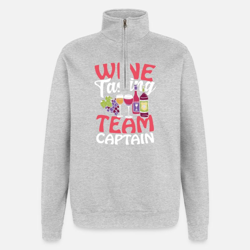 Wine Tasting Team Captain - Quarter-Zip Sweatshirt - heather grey