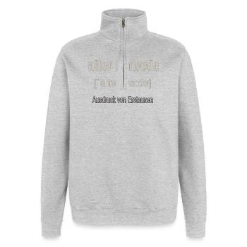 Vieux Suédois - Sweat à zip 1/4 - gris chiné - Devant - AI Model Female 172 light (172cm) & AI Model Male 178 dark (178cm)