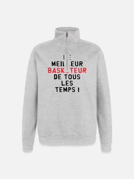 Basketball Best Basketball Player - Quarter-Zip Sweatshirt - heather grey