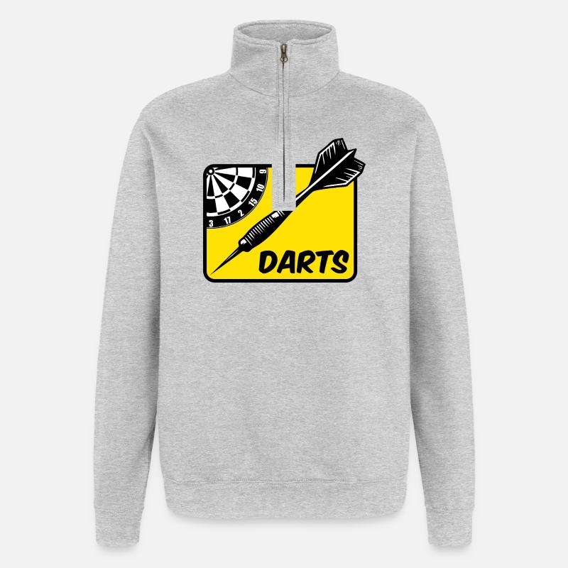 Fléchettes, fléchettes - Sweat à zip 1/4 - gris chiné