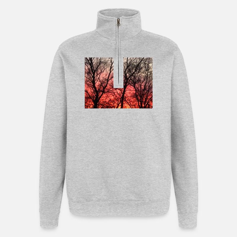 Abendrot_1 - Sweat à zip 1/4 - gris chiné